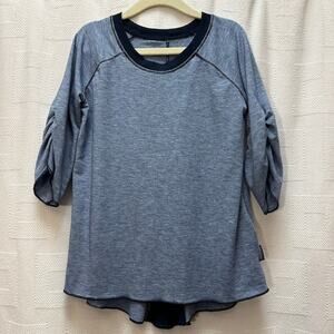 Girls Patagonia Fleury Activewear Shirt Top 3/4 Blue Navy Swing Sheer XS 5-6 EUC